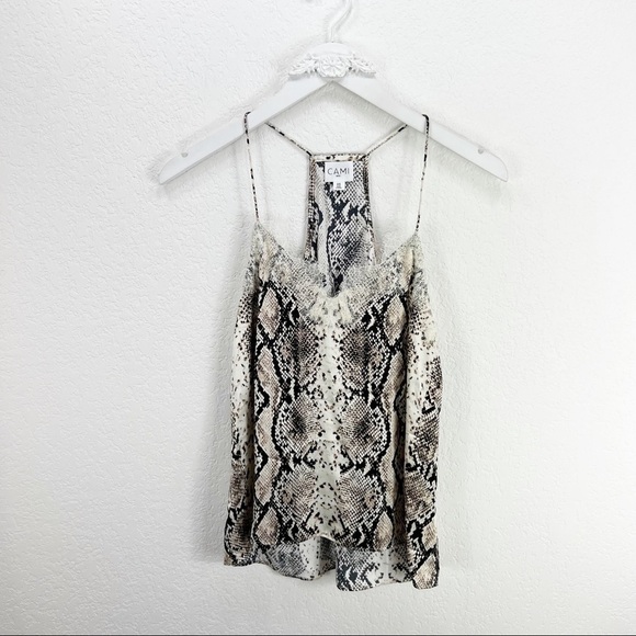 Cami NYC The Racer Charmeuse Snake Tank Top Silk XS - Picture 2 of 10